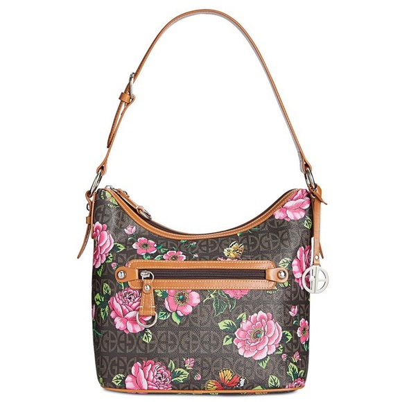 Giani Bernini Handbags - Giani Bernini Signature Rose Handbag Brown